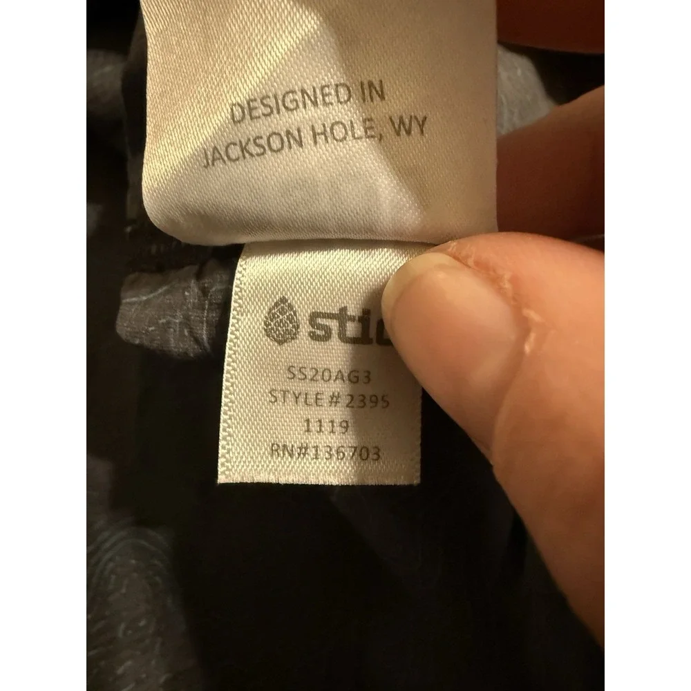 STIO Second Light Windshell Pullover Blue Topographic Pattern Nylon Men's Small